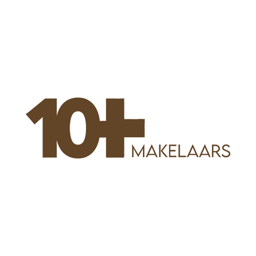 Het logo van 10+ Makelaars, een bedrijf waar Jouw interieurstyliste mee samenwerkt